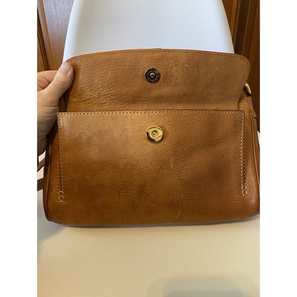 Dooney Bourke Brown Florentine Leather Natural Tassel Clutch Shoulder Bag Purse - Picture 7 of 13